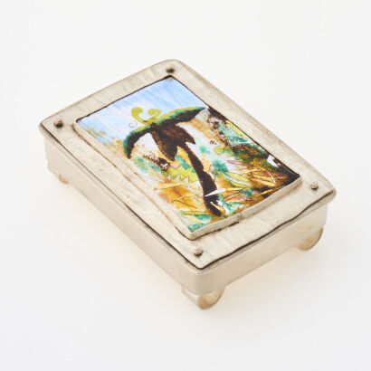 Sterling Silver Enamel Trinket Box