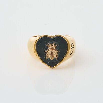 Christian Dior Bee Signet Ring in Size N