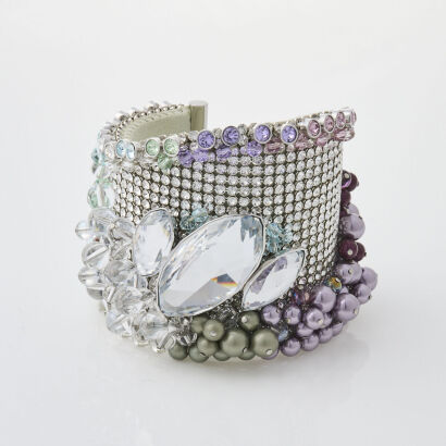 Swarovski Large Crystal Cuff Bracelet with Box