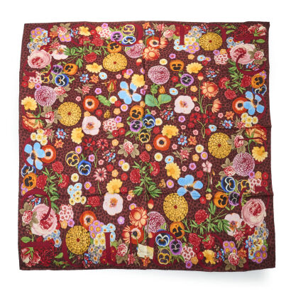 Gucci Flower Silk Scarf, 100% Silk