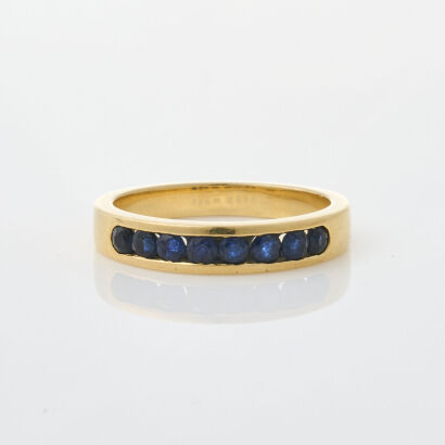 18ct Yellow Gold, Sapphire Ring of .70ct Total