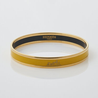 Herm&egrave;s, Yellow Enamel Bangle