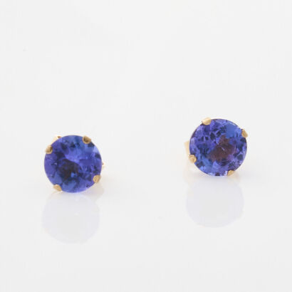 9ct Yellow Gold, 1.60cts Tanzanite Stud Earrings