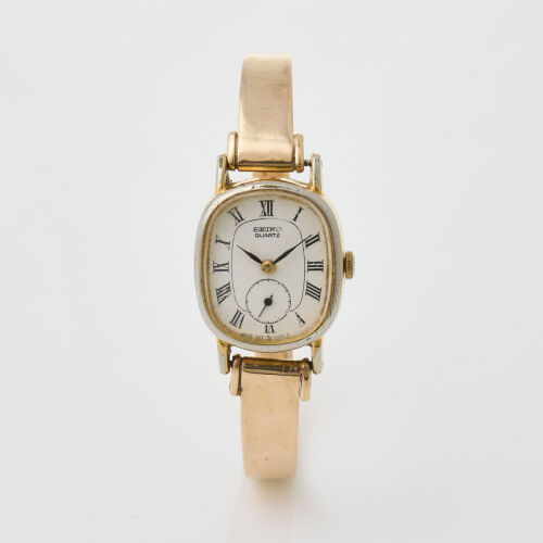 26mm Seiko, Ladies Wristwatch with Custom Made 9ct Gold Bangle