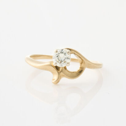 14ct Yellow Gold, .25ct Solitaire Diamond Ring