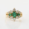 18ct Yellow Gold, 1.00ct Diamond and .60ct Emerald Ring