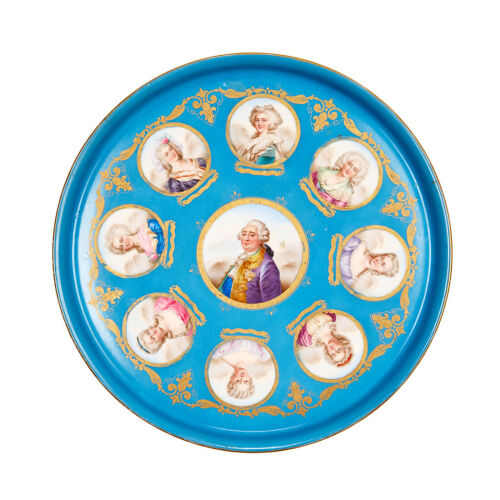 A Large Limoges Sèvres Porcelain Charger 'Louis XVI'