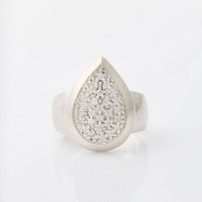 9ct White Gold, .25ct Diamond Cluster Ring