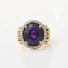 18ct Yellow Gold, 8.00ct Amethyst and Diamond Dress Ring