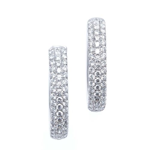 14ct Diamond Hoop Earrings