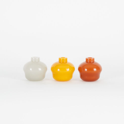 A Trio of Peking Glass Egg Drop Bottles Made in Alexander Lamont Studios