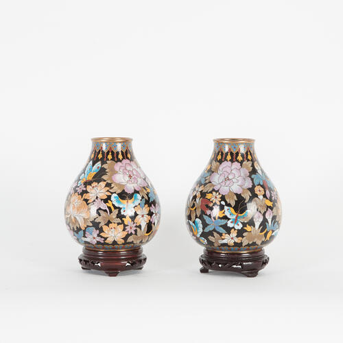 A Pair of Chinese Cloisonné Vases