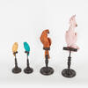 Four Resin Parrots on Stands - 3