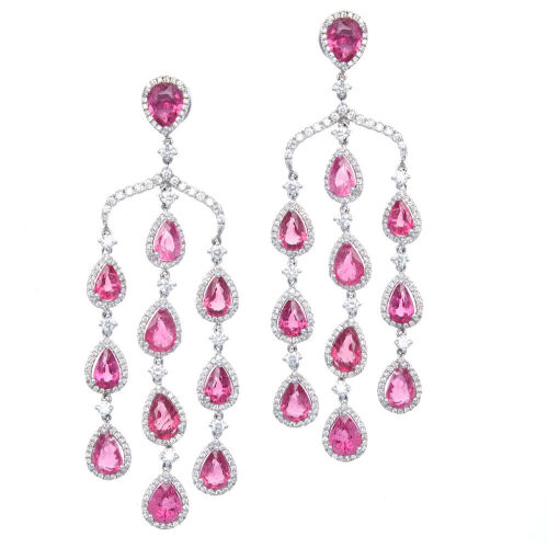 18ct Pink Tourmaline Earrings