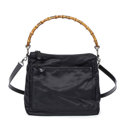 Gucci Canvas Bamboo Top Handle Bag