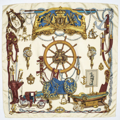 Herm&egrave;s, Musee&nbsp;by Philippe Ledoux&nbsp;100% Silk Scarf