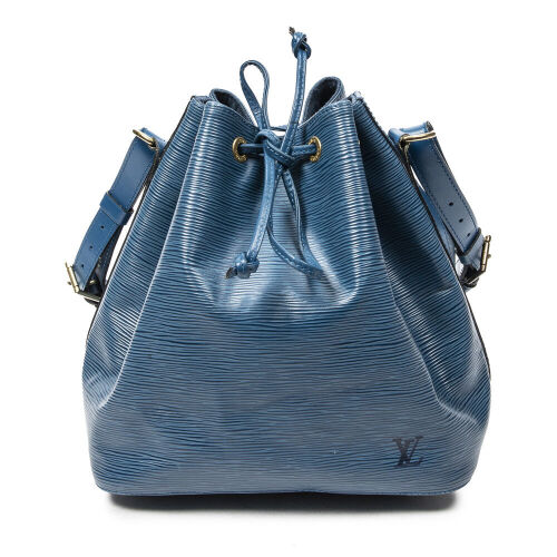 Louis Vuitton Blue Epi Petit Noe Bag with Shoulder Strap