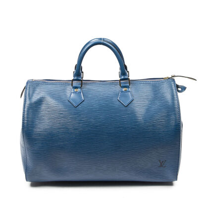 Louis Vuitton Blue Epi Speedy 35