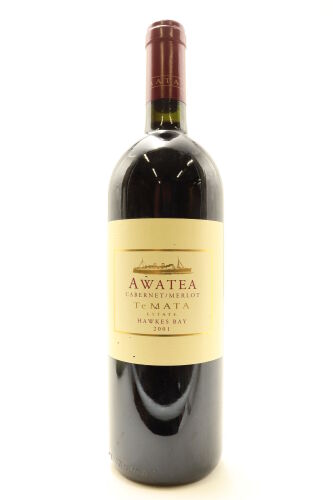 (1) 2001 Te Mata Estate Awatea Cabernets Merlot, Hawke's Bay