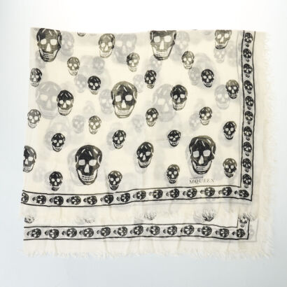 Alexander McQueen Skull Scarf, 85% Modal, 15% Silk