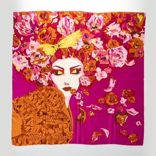 Christian Dior 90cm, 100% Silk Scarf with Box