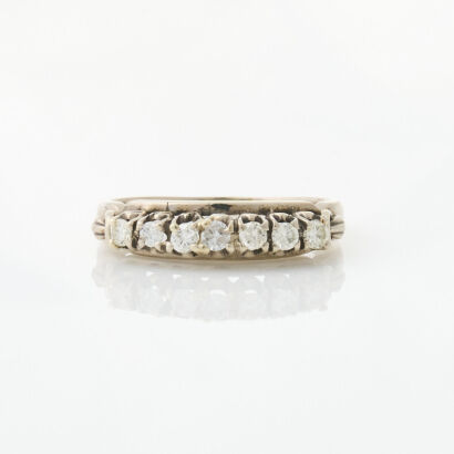 9ct White Gold, .35ct Total Diamond Ring.