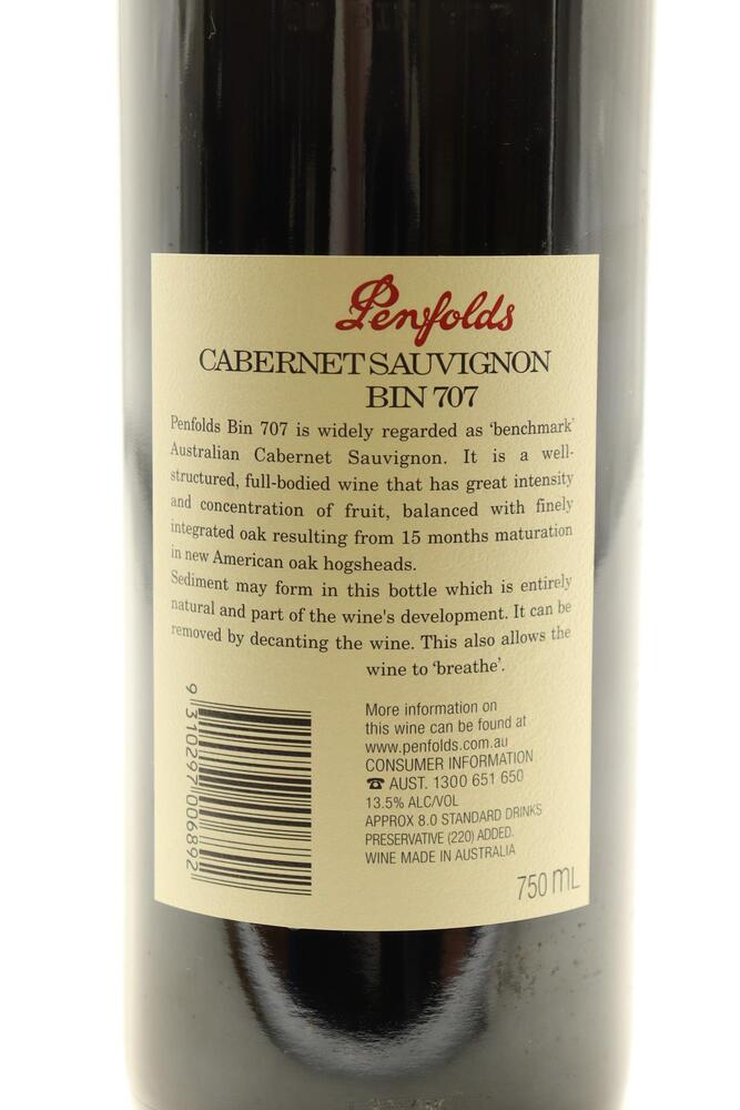 1) 1998 Penfolds Bin 707 Cabernet Sauvignon, South Australia 1) 1998 Penfolds Bin 707 Cabernet Sauvignon, South Australia