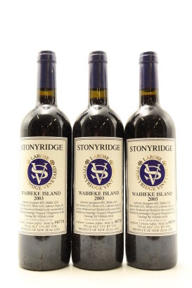 (3) 2003 Stonyridge Vineyard Larose, Waiheke Island