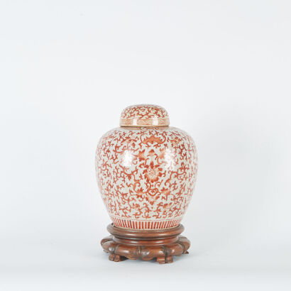 A Ming Vase with Wooden Stand