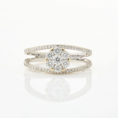 18ct White Gold, .69ct Diamond Dress Ring