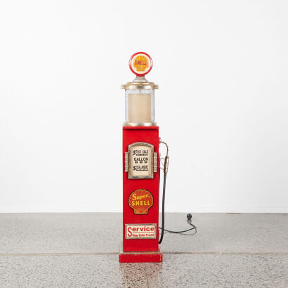 A Vintage Shell Petrol Pump Floor Lamp