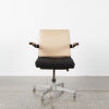 A Mid-Century Office Swivel Chair With Mahogany Armrests