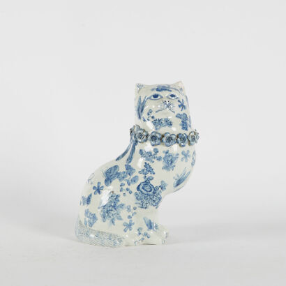 A Chinese Blue White Porcelain Cat