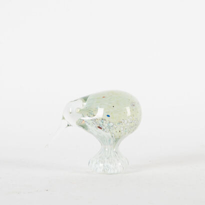 A Hokitika Glass Kiwi Paper Weight