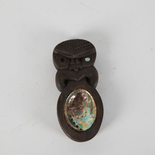 A Carved Souvenirware Paua Ashtray