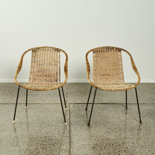 A Pair Of Cane Coolie Chairs