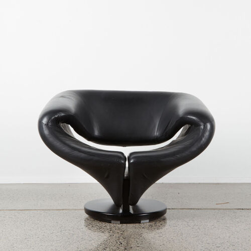 A Moroso style Swivel Armchair in Black