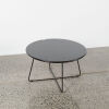 A Contemporary Round Coffee Table in Black with Metal Base - 2