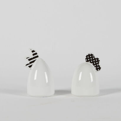 A Pair Of Ceramic Salt And Pepper Pots By Artwerk