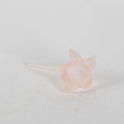 A Vintage Opaque Pink Handblown Glass Datura Flower