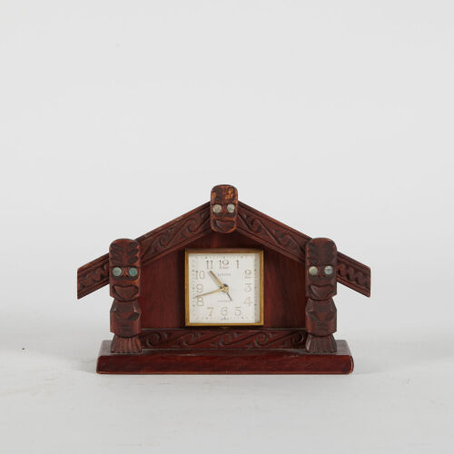 A Tourist Carved Maori Whare Mantle Clock