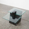 A Post Modern Black Marble And Glass Cantilever Coffee Table - 2