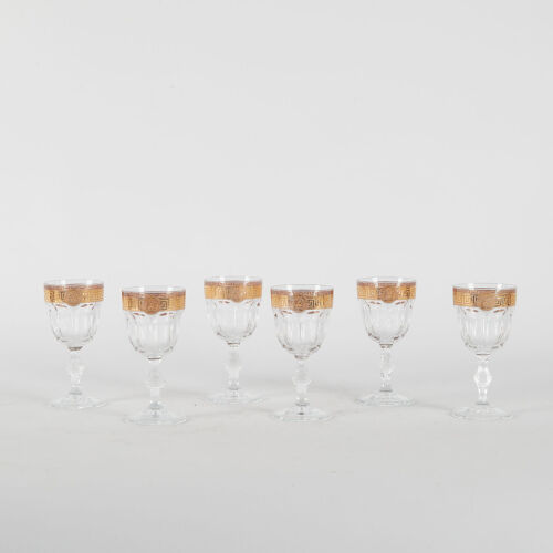 A Set Of Six Versace Medusa Crystal Drinking Glasses