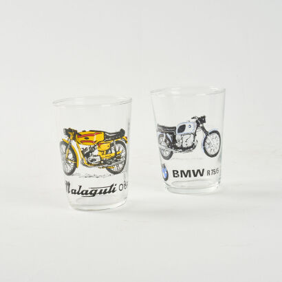 A Pair Of BMWR75/5 And Malaguti Whiskey Glass