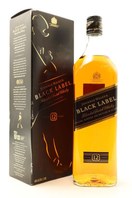 (1) Johnnie Walker Black Label 12 Year Old Blended Scotch Whisky, 40% ABV, 1000ml