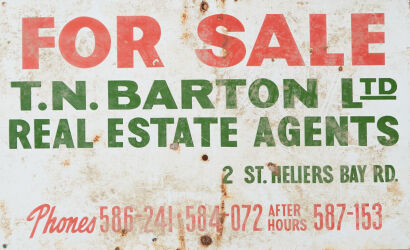 A Vintage Enamel T. N. Barton Ltd Real Estate Agents Sign