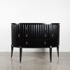 A Contemporary Black Lacquer Demi Lune Cabinet