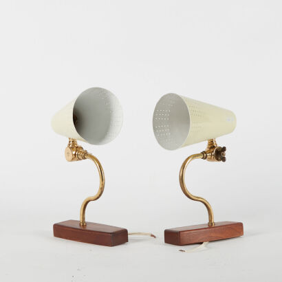 A Pair of Retro and Wood Wall Lights