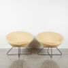 A Pair Of MCM Circular Tub Chairs Lemon Fabric