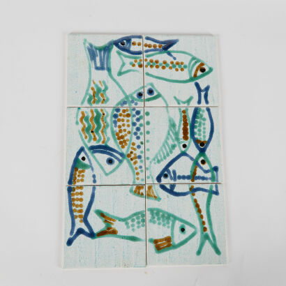 A Collection Of Vintage H&R Johnson Fish Tiles, England